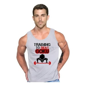 Persodesign - Polera Entrenando Anime Manga Musculosa Tank Gym Talla 2Xl Gris Hombre