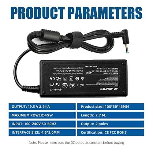 Rolada - Cargador De Portátil De 45w Para Hp 15 R-41013323 213349-009 213349-10