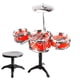 thumbnail image 3 of Mini Jazz Drum Instrumentos De Percusión Set Juguete Musical -5 Tambores + Taburete Azul 3 Tambores + Taburete Rojo, 3 of 5