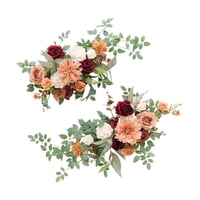 Magideal - 2 Pedazos De Sillones De Boda, Arco De Boda, Flores, Verde, Decoración Moderna De Fondo, Decoración Realista De La Silla De Rosas, Decoración De Espal