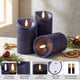 thumbnail image 4 of Velas sin llama Elyrae azul marino de cera real con LED y control remoto, 3 piezas, 4 of 9