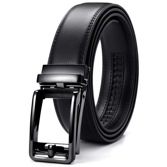 Cinturón con trinquete CHAOREN Click para hombre de 1 3/8 pulgadas con piel auténtica