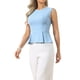 thumbnail image 4 of INSPIRE CHIC Chaleco Peplum para Mujer Elegante sin Mangas Cuello Redondo Dobladillo Acampanado Blusas de Oficina XL Gris Azul, 4 of 6