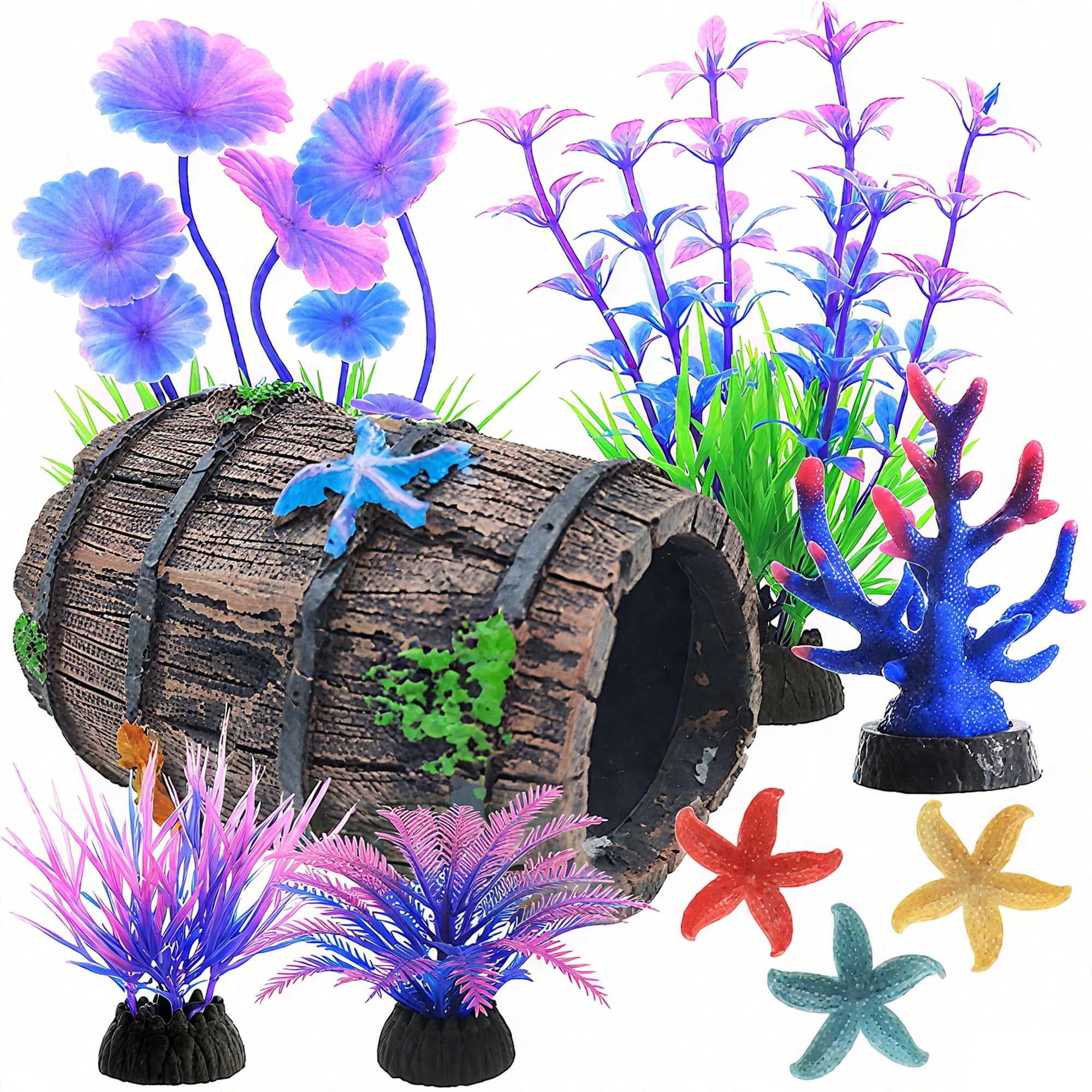 Decoraciones para pecera MQACPUPY - Kit de 9 piezas para peces betta