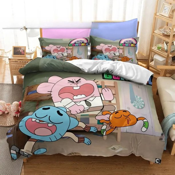 Amazing World Gumball ed Bedding Set Darwin Anais Duvet Cover Full Size for Bedroom Home textile Bed Sheets