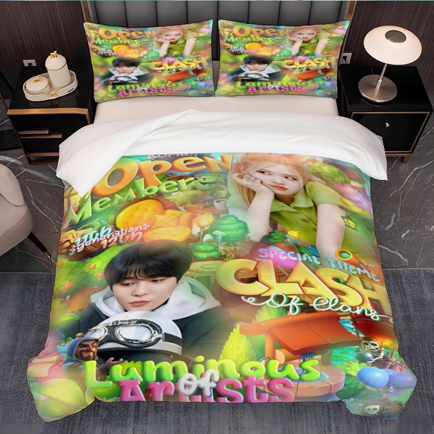 3pcs Ros\u00E9 Tribe Confidence Artist Creative Pattern Bedding Set Duvet Cover and Pillowcases