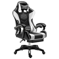 Silla Gamer Reclinable Con Reposa Pies Blanca Lubabycas