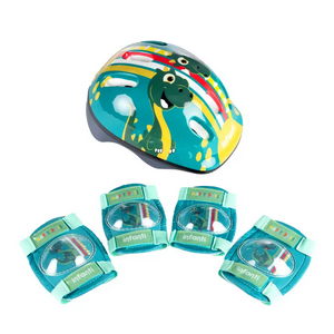 Set De Casco Y Rodilleras Verde Infanti