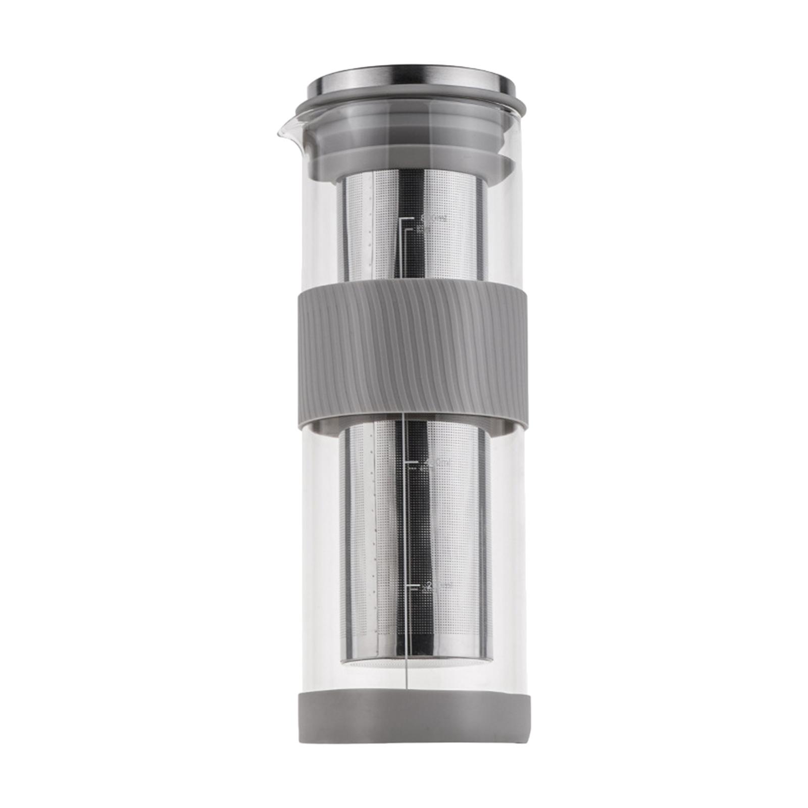 Magideal - Cafetera De Cerveza Fría, Jarra De Vidrio, Dispensador De Bebidas A Prueba De Fugas Con Filtro De Acero Inoxidable, Cafetera De Cerveza Fría, Cafetera 800Ml