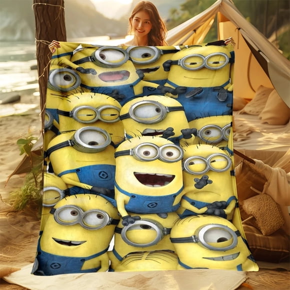 Dave and Carl Gru cartoon high definition 3D printing, oversized soft can be used for sofa, facecloth all-season use Bed Sheets
