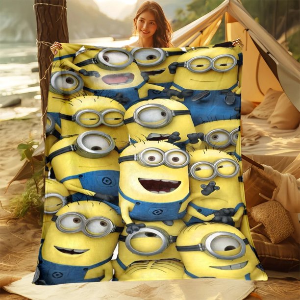 Dave and Carl Gru cartoon high definition 3D printing, oversized soft can be used for sofa, facecloth all-season use Bed Sheets
