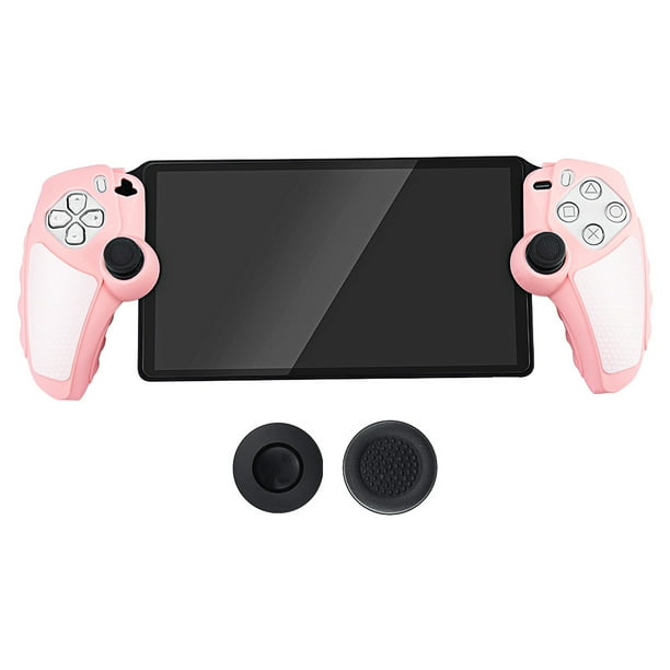 Funda protectora de silicona compatible con PlayStation Portal con 2 teclas Funda protectora a prueba de golpes-Rosa