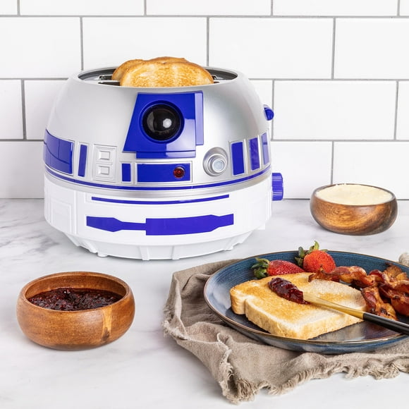 Tostadora Uncanny Brands Star Wars R2D2 Deluxe con luces encendidas