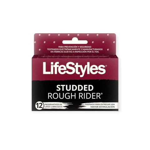 Lifestyles - Preservativos Studded Rough Rider 12 Unidades -