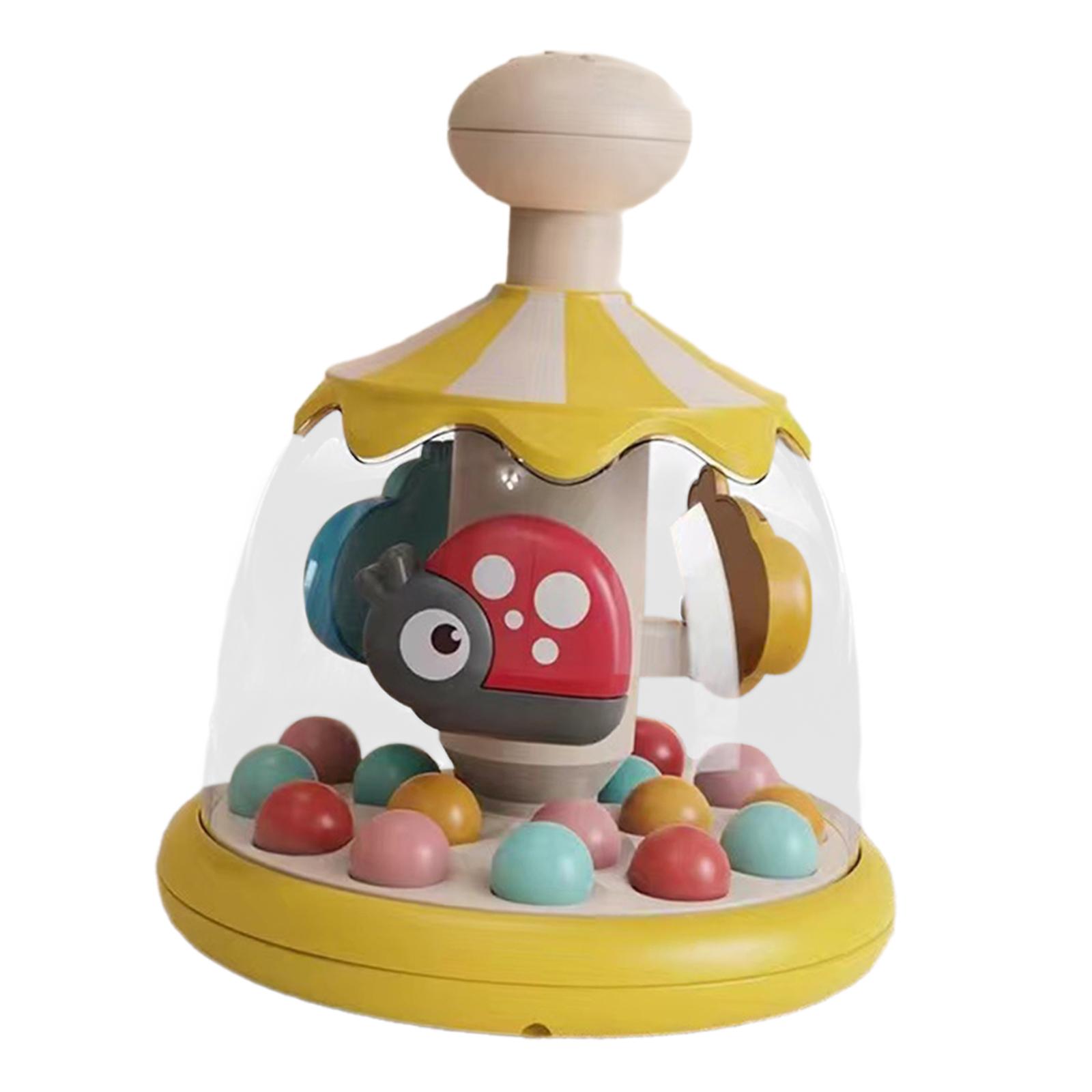 Magideal - Carrusel De Prensa Para Bebé, Juguete De Actividad Sensorial, Regalos De Cumpleaños Portátiles, Juguetes De Aprendizaje Montessori Para Niños De 0 A 1 Amarillo
