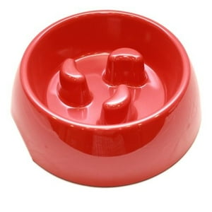 Mascan - Plato Melamina Anti-Ahogo Talla S Rojo Perro