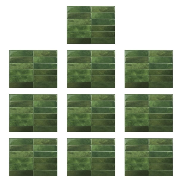 10x Adhesivos De Pared De PVC Resistentes A Altas Temperaturas Y Al Aceite, Brillantes, Color Verde