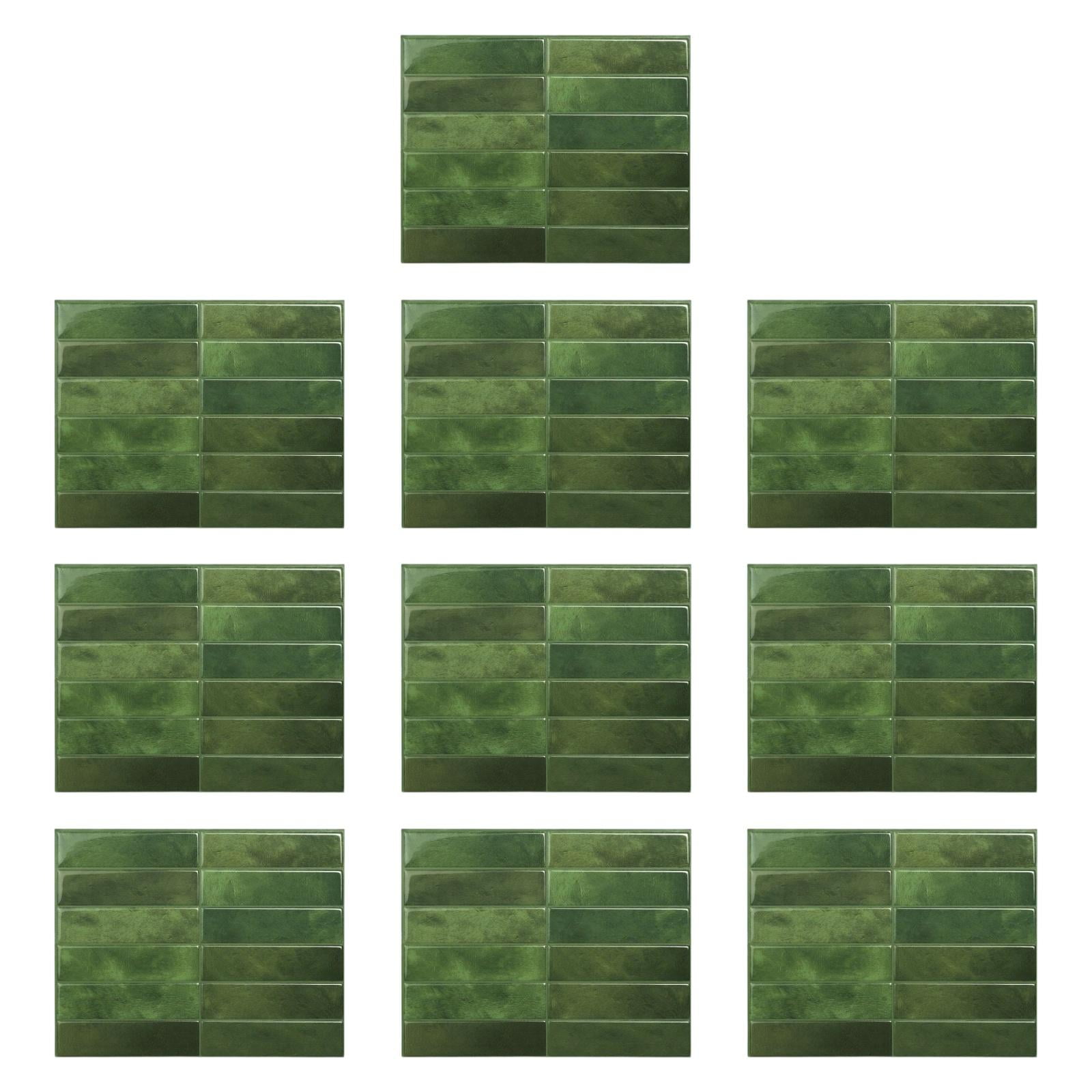 Bothyi - 10x Adhesivos De Pared De Pvc Resistentes A Altas Temperaturas Y Al Aceite, Brillantes, Color Verde