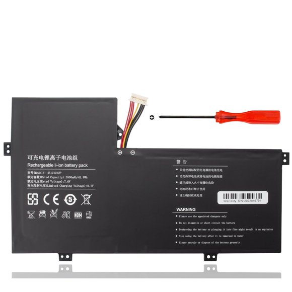 Batería de reemplazo para laptop DGFTB 45121212P NV-3978115-2S 7.6V 41.8WH