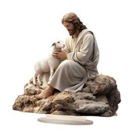 Magideal - Decoración Navideña De Mesa De Oveja De Jesús, Decoración Navideña, Regalo Religioso, Decoración Del Hogar, Decoración Navideña Acrílica Plana 2D Para