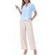 thumbnail image 2 of INSPIRE CHIC Blusas con Ojales para Mujer Verano Manga Corta Casual Cuello en V Camisas Huecas S Azul Claro, 2 of 6