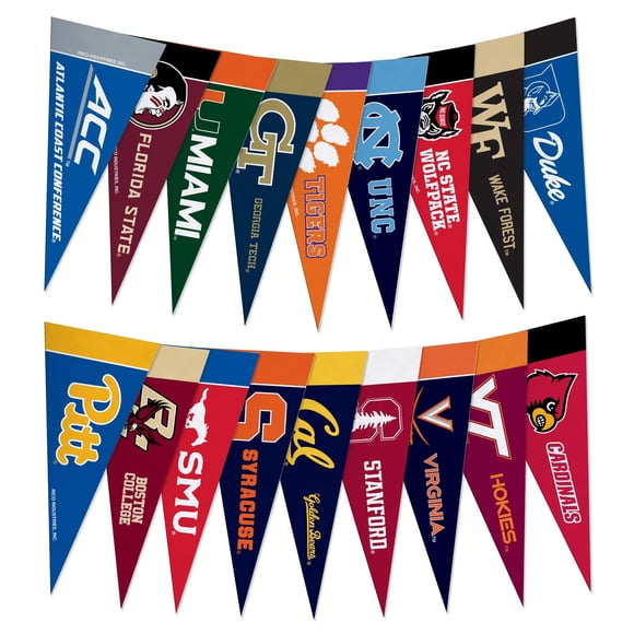 Set de banderines de la Liga ACC de Rico Industries (10 cm × 23 cm)