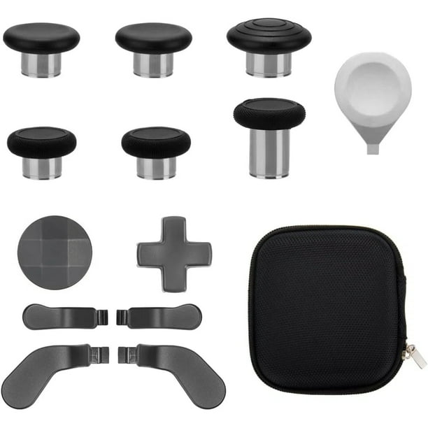 13 In 1 Metal Thumbsticks For Xbox One Elite Series 2 And Elite Series 2 Core - Gaming Controller Accessory Kit Including 6 Swap Joysticks, 4 Paddles, 2 D-Pads, 1 Tool-Negro