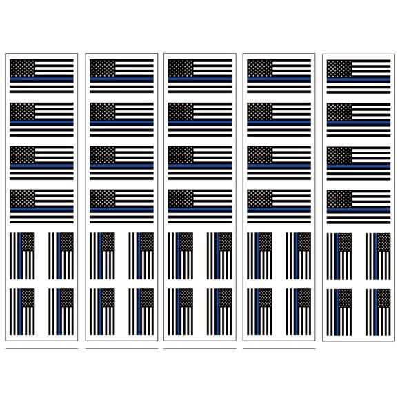 Tatuajes temporales PremiumTT Thin Blue Line Bandera de EE. UU. x40