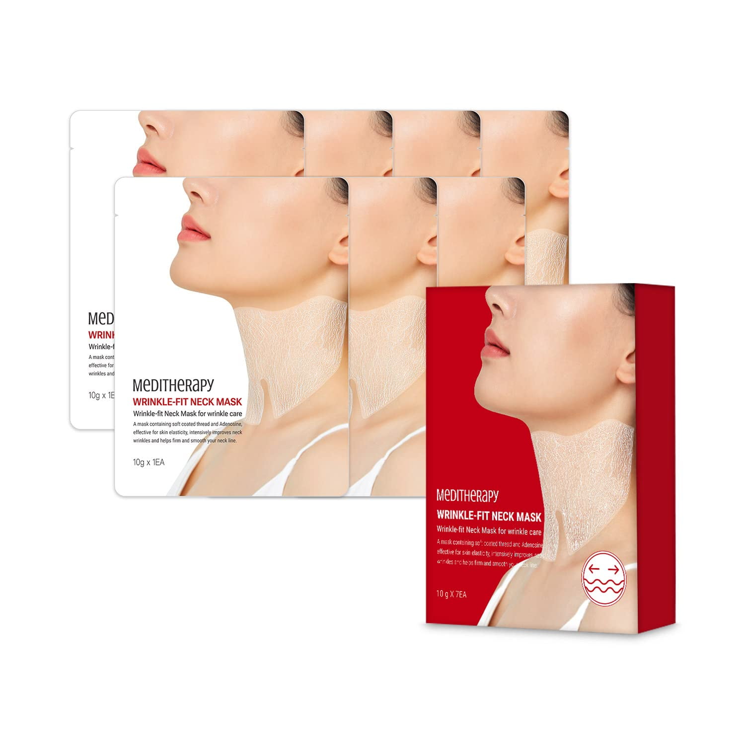 Mascarilla De Cuello Meditherapy Wrinkle-fit Colágeno Con Ácido Hialurónico