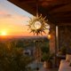 thumbnail image 3 of Campana De Viento Solar Led Decoración Jardín Colgante Hierro dorado SOL, 3 of 9