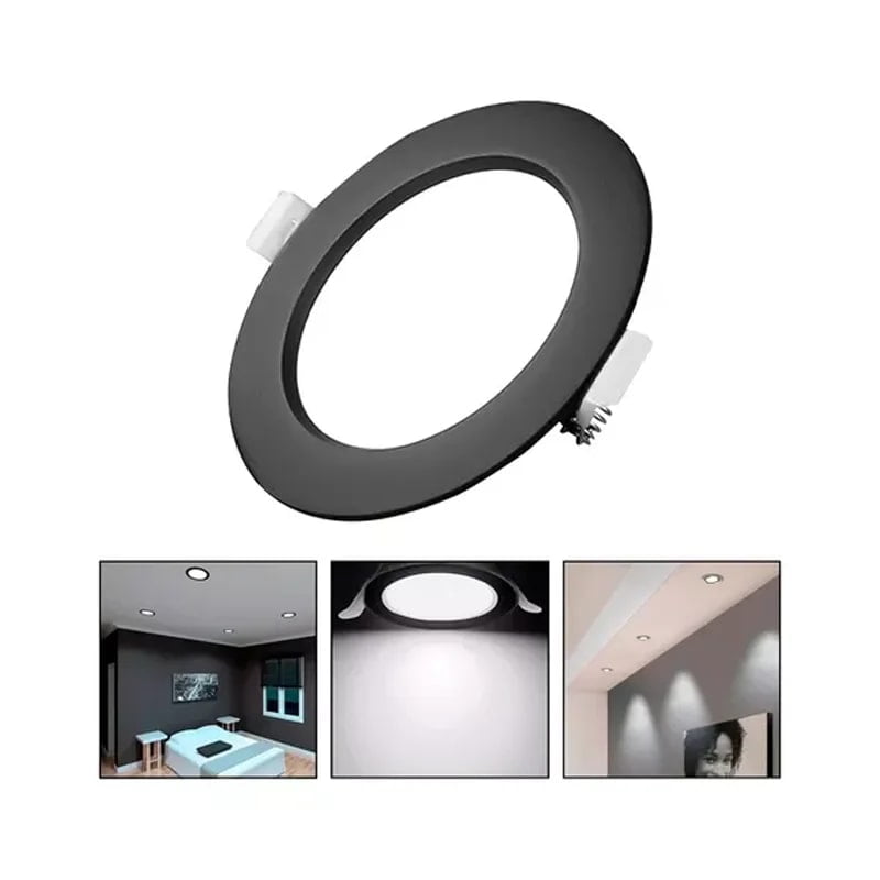Genérico - Foco Plafon Led Embutido Redondo 24w Luz Fria Borde Negro