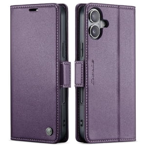 Caseme Tipo Cartera Iphone 16 Con Cierre Magnético, Rfid, Tarjetero, Soporte, Carga Inalámbrica