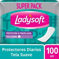 Protector Diario Ladysoft Ultradelgada Tela Suave 100 Un