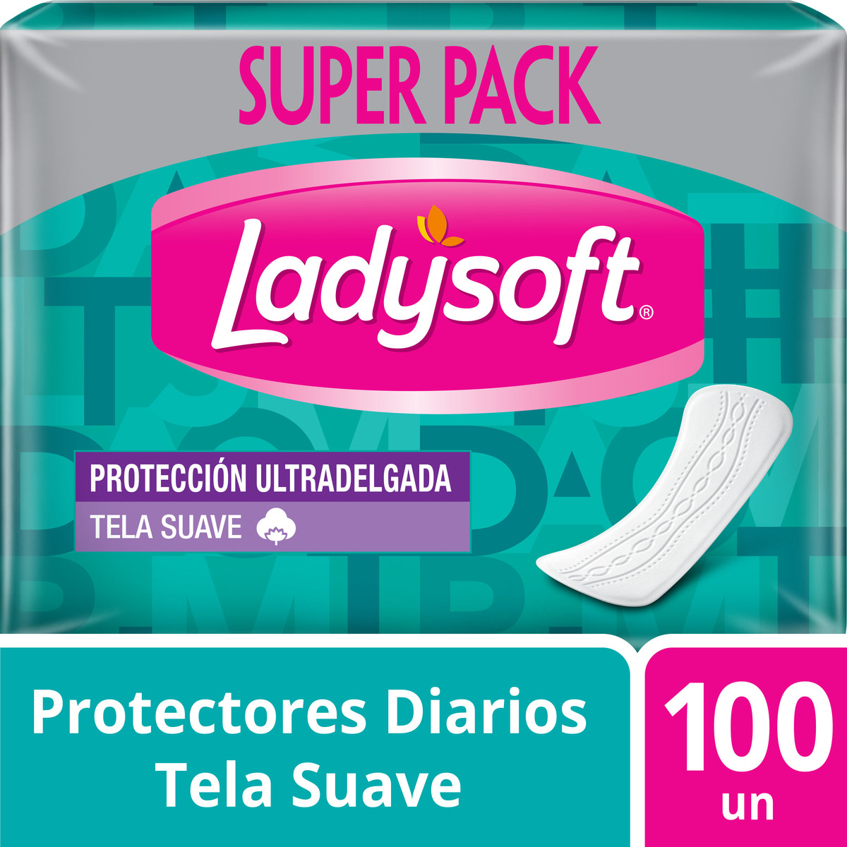 Protector Diario Ladysoft Ultradelgada Tela Suave 100 Un