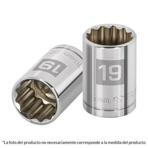 Truper - Dado Poligonal Pulgadas Cuadrante 1/2"" 3/8""