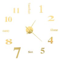 Genérico - Reloj Pared 3D Grande Decoración Dorado Sin Marco Jhn