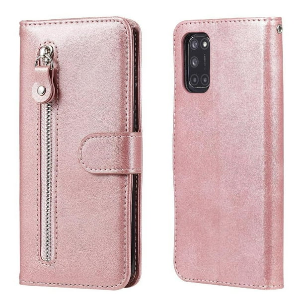 Funda con Cremallera para OPPO A52/A72/A92, Carcasa Cartera de Cuero PU con Soporte y Tarjetero