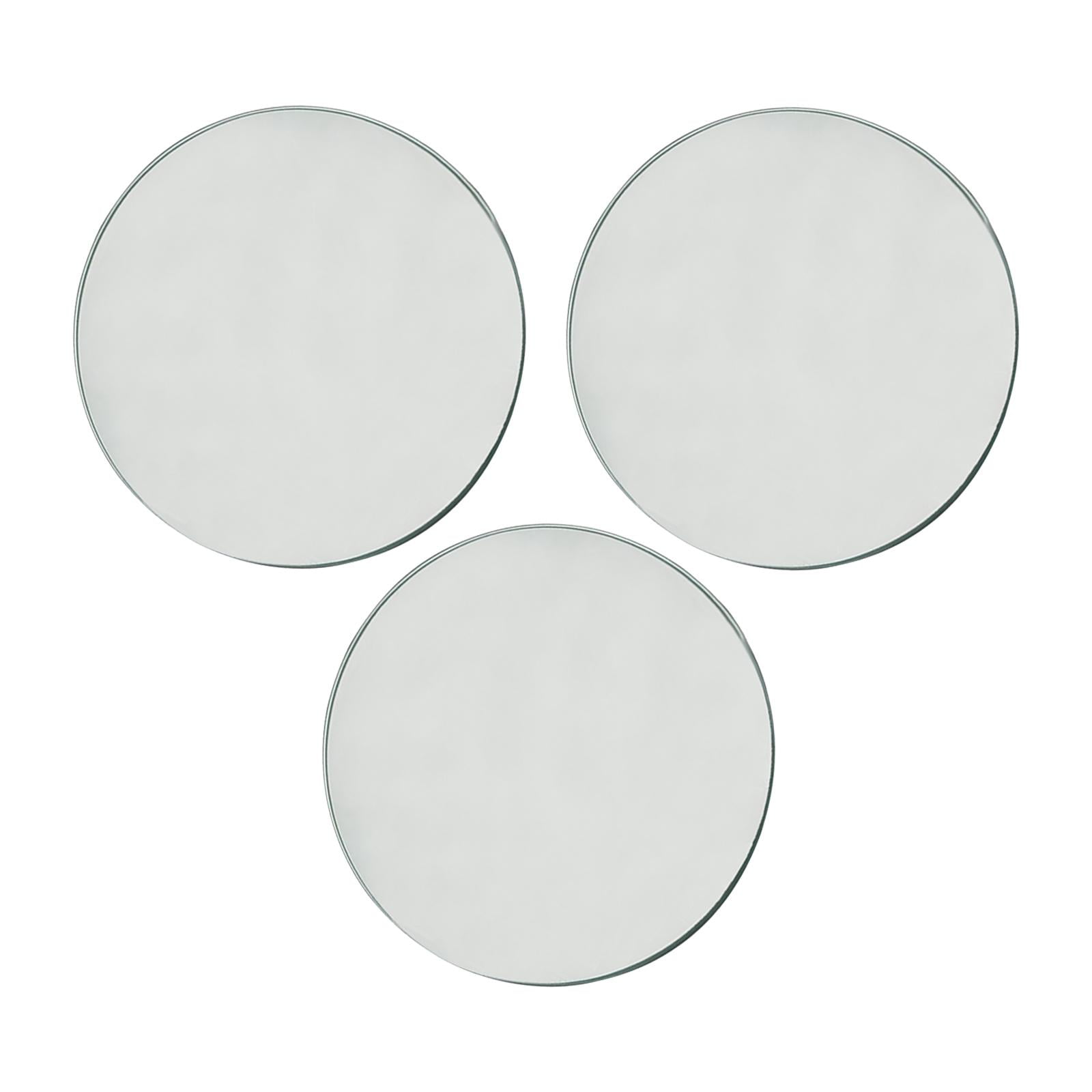 Magideal - 3 Piezas Bandeja Espejo Acrílico Placa Decorativa Tablero Reflejo Diseño Sólido Protección Fotografía Función Ornamental Adecuada Para Centros De Mesa Redondo10cm