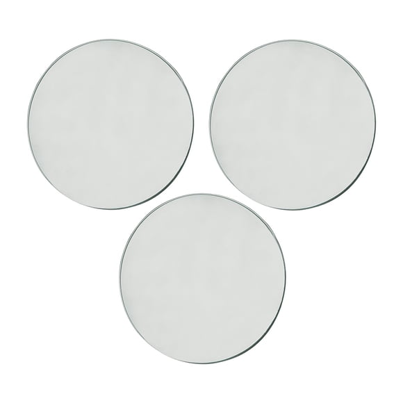 3 Piezas Bandeja Espejo Acrílico Placa Decorativa Tablero Reflejo Diseño Sólido Protección Fotografía Función Ornamental Adecuada para Centros de Mesa Redondo10cm