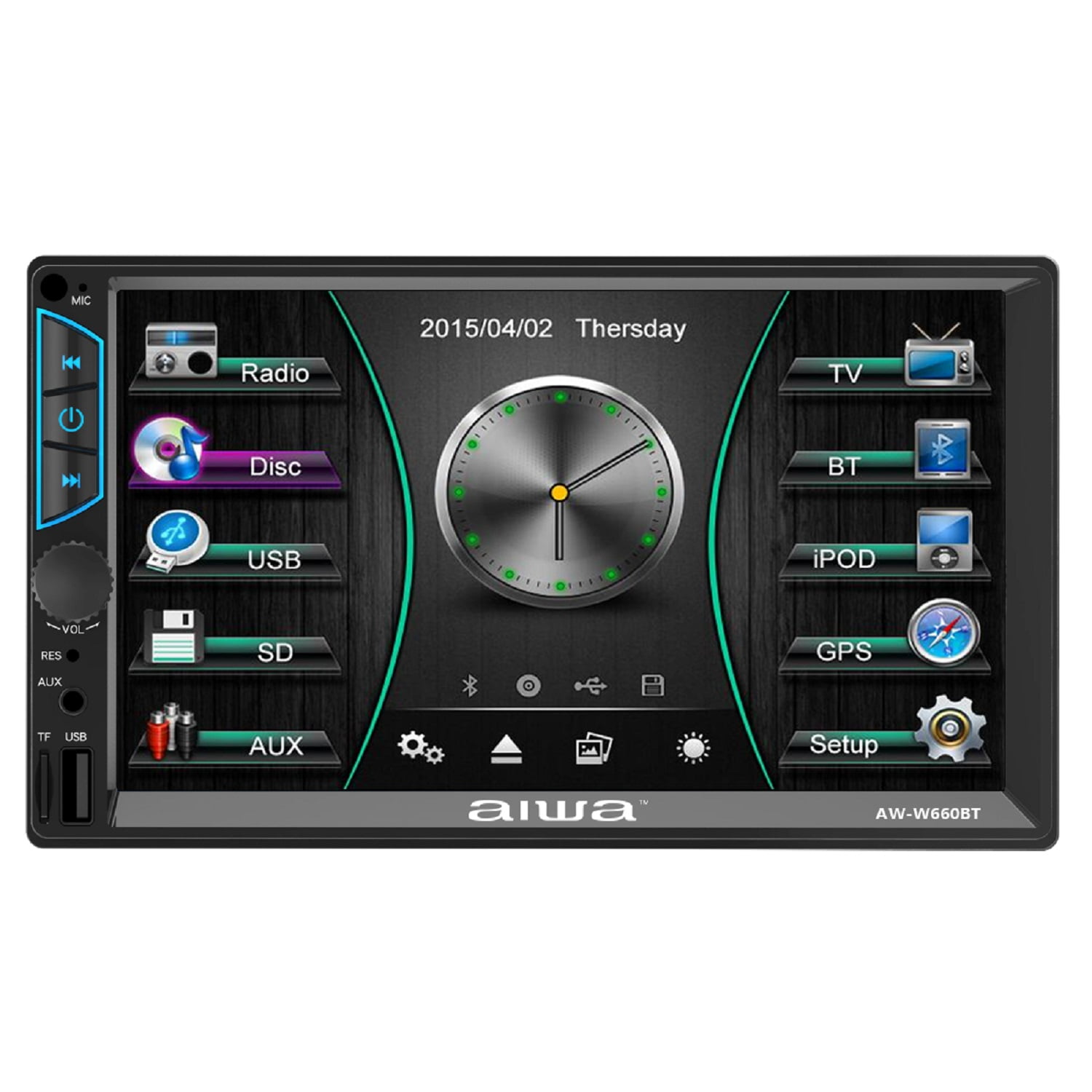Aiwa - Radio Auto 2 Din Mirrorlink Touch De 7'' W660bt