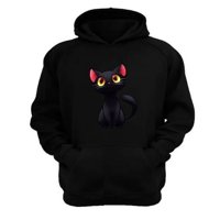 Genérico - Polerón Canguro Gatito Negro Talla S Unisex