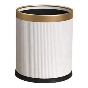 Magideal - Bote De Basura Con Tapa Abierta, Bote De Basura De Cocina, Bote De Basura Versátil, Liviano Y Rústico, Bote De Basura Para Apartamento Y Sala De Estar Blanco Puro
