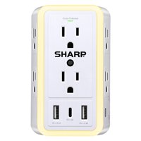 Protector Contra Sobretensiones Sharp Power Strip Usb 6 Enchufes 3 Usb