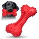 thumbnail image 1 of Juguete para perro Ouilter de goma duradera sabor bacon rojo, 1 of 5