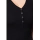 thumbnail image 3 of Top Corto de Punto Henley con Cuello en V y Manga Corta, 3 of 5