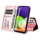 thumbnail image 5 of Funda tipo cartera FOXDOCK para Samsung Galaxy A22 4G , diseño girasol en relieve, cuero PU, cierre magnético, soporte y tarjetero, 5 of 5