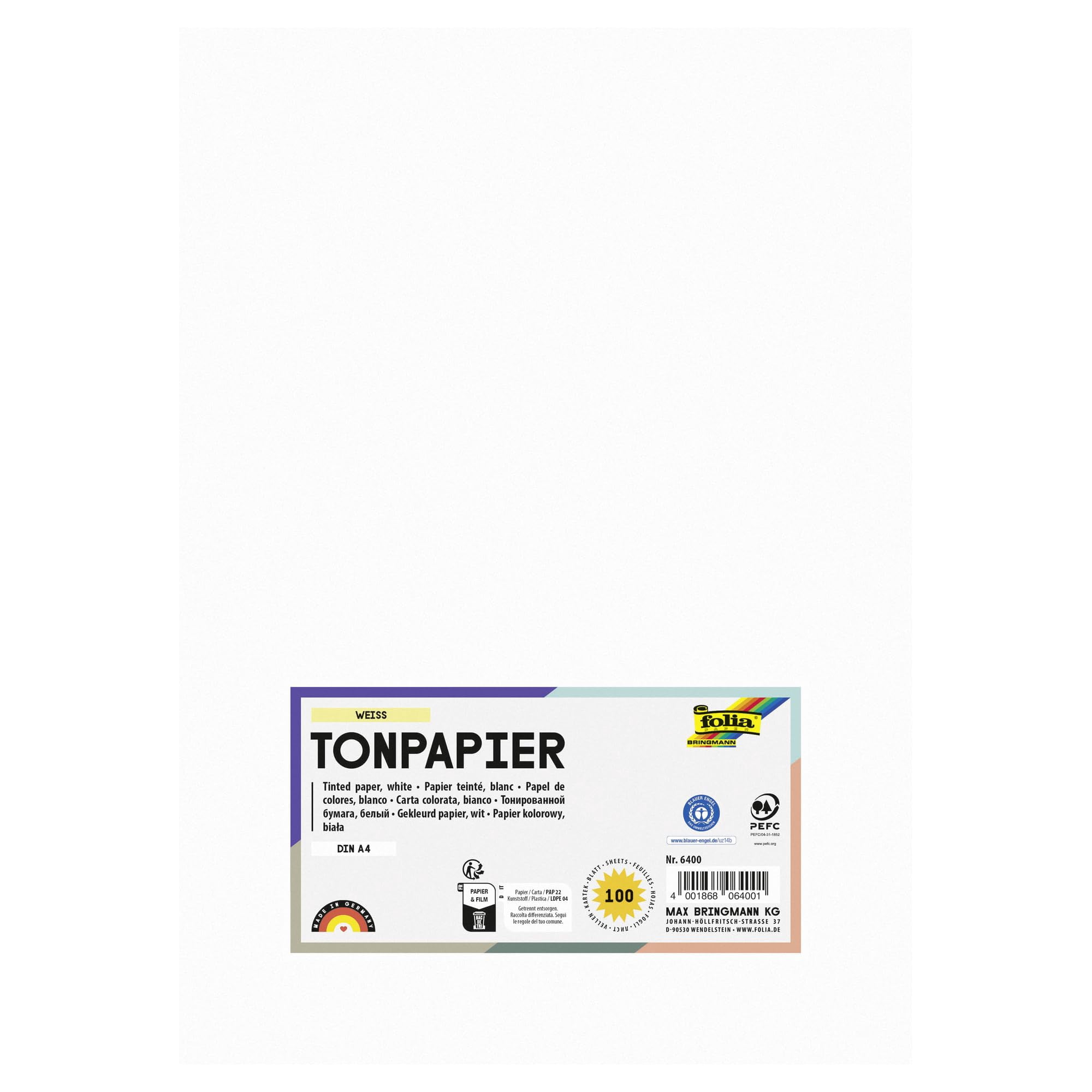 Folia - Saxofón Art Paper, 100% Sulfito, Peso Pesado, 130 G/m², 23 X 30 Cm, 50 Hojas