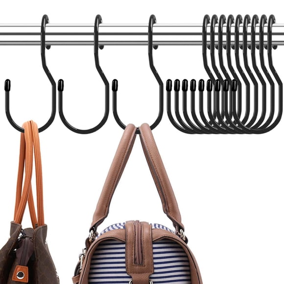 Colgador de monedero DHYLRICHER Twist Design, paquete de 12 unidades, negro (13 cm)