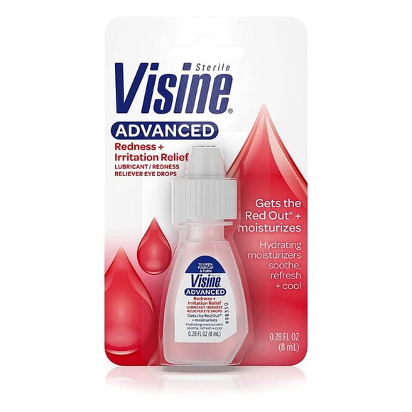 Gotas para ojos Visine Advanced Relief, para aliviar el enrojecimiento, 8 ml