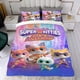 thumbnail image 4 of Súper Gatitos Súper Kitties Conjunto de sábanas temático, trío de piezas, cómodo y amigable con la piel, diseño único, regalo de decoración para el hogar para familiares, amigos y fans,173cm *218cm, 4 of 6